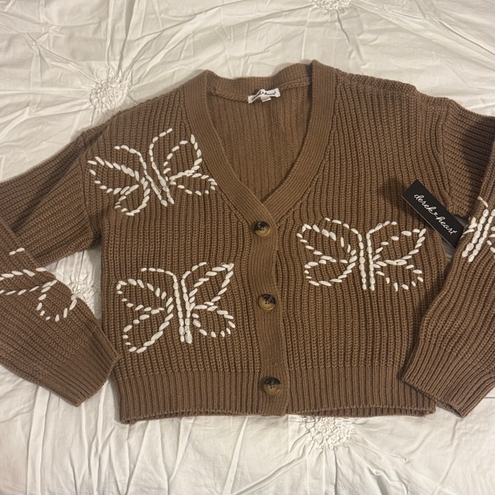 Brown Cardigan Sweater size small NWT